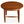 Dark brown round-top solid wood side table with four tapered legs and lower shelf bar