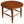 Dark brown round wooden side table with X-shaped apron and centered thick pedestal leg