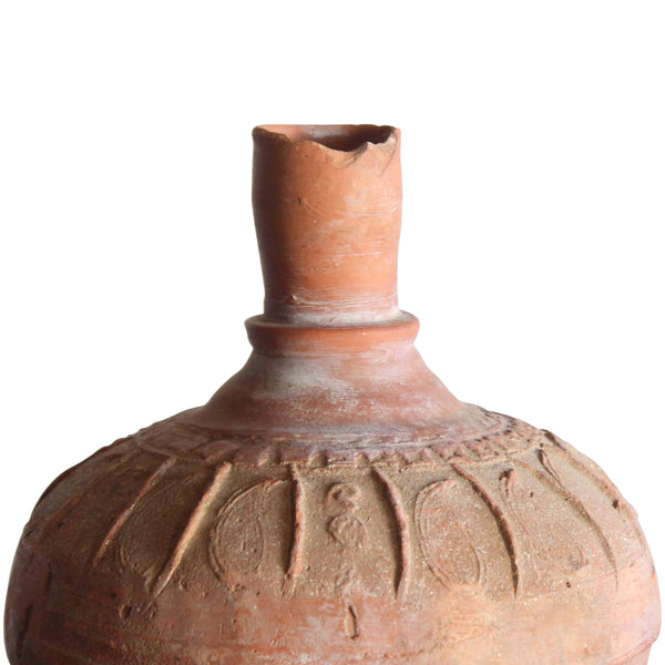 Terra-Cotta Vase on Iron Stand, India, 18th Century