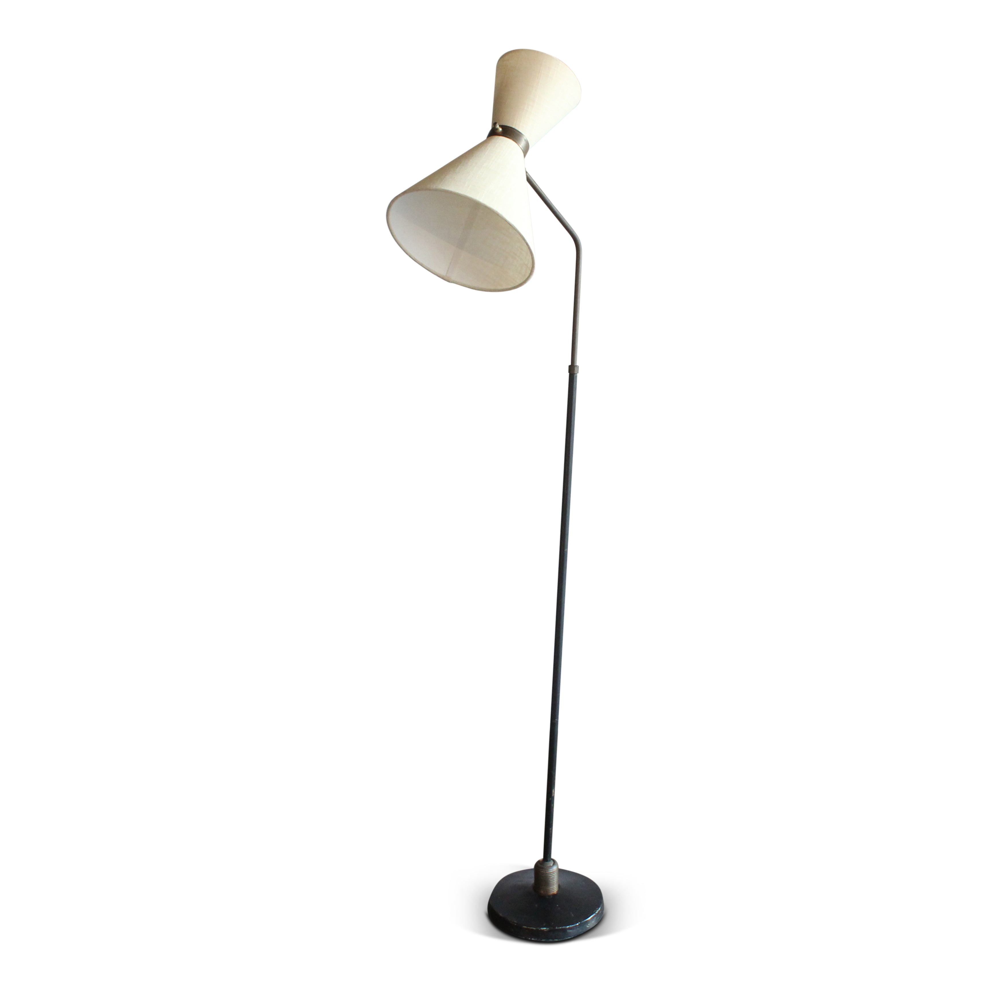 Vintage Iron Pivoting Floor Lamp with Diablo Shade
