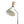 Vintage floor lamp with pivoting cream fabric shade on black metal stem