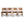 Set of four wooden dining chairs with wavy back slats, armrests, and upholstered cushion seats