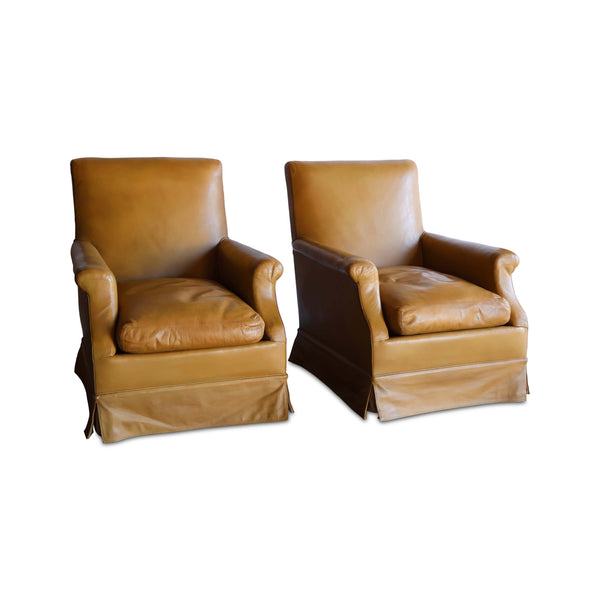 Pair of Early 20th Century Leather Armchairs