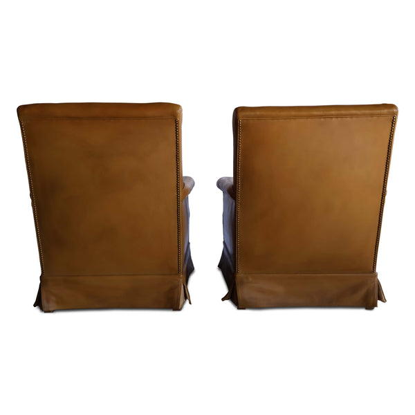 Pair of Early 20th Century Leather Armchairs