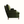 Green velvet French-style sofa side view with rolled arm, tufted backrest, wooden legs