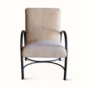 Bronze and Sheepskin Armchair by Robert Lewis