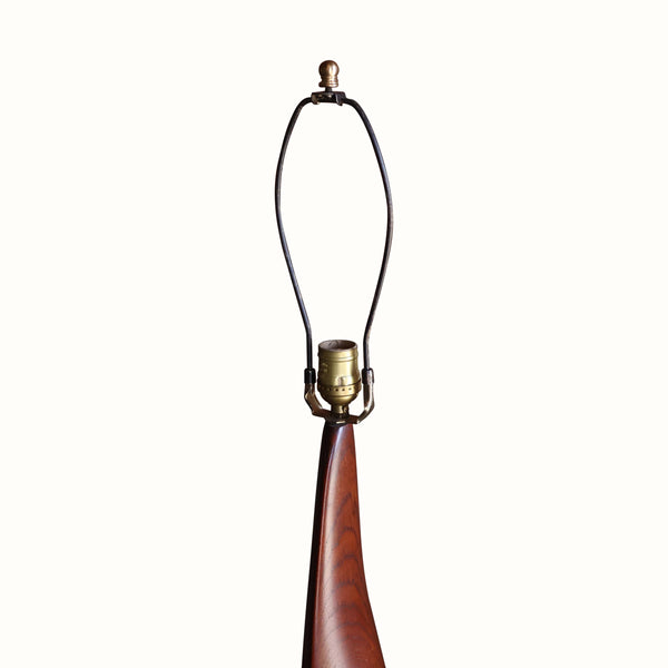 Sculpted Teak Table Lamp, Denmark, 1960s