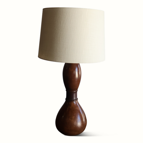 Ceramic & Leather Table Lamp