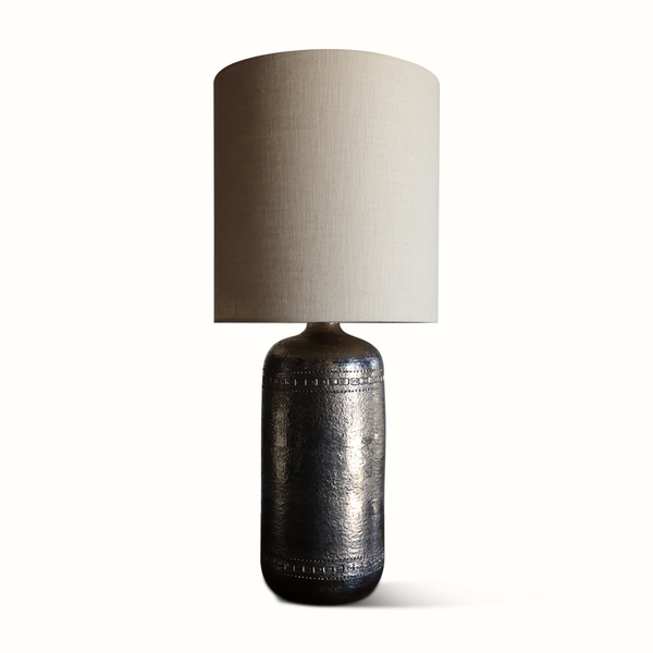 Silver Glazed Ceramic Lamp by Bitossi