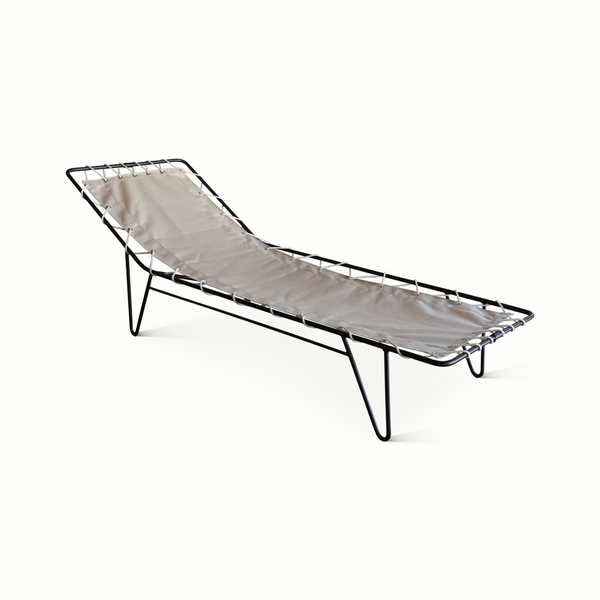 California Modernist Iron Outdoor Chaise Lounge Chair