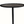 Black gueridon table with braided tray top and upright pedestal column