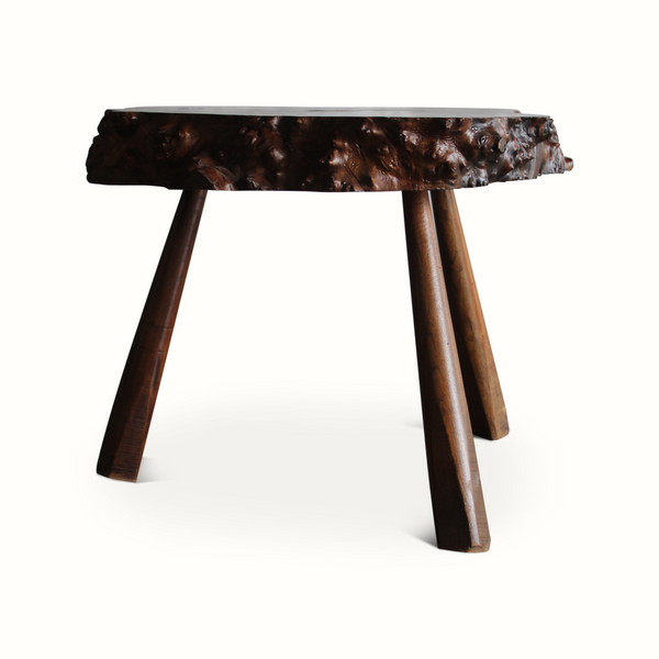 Live Edge Burl Wood Side Table