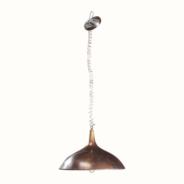 Brass Adjustable Pendant Light Attributed to Paavo Tynell