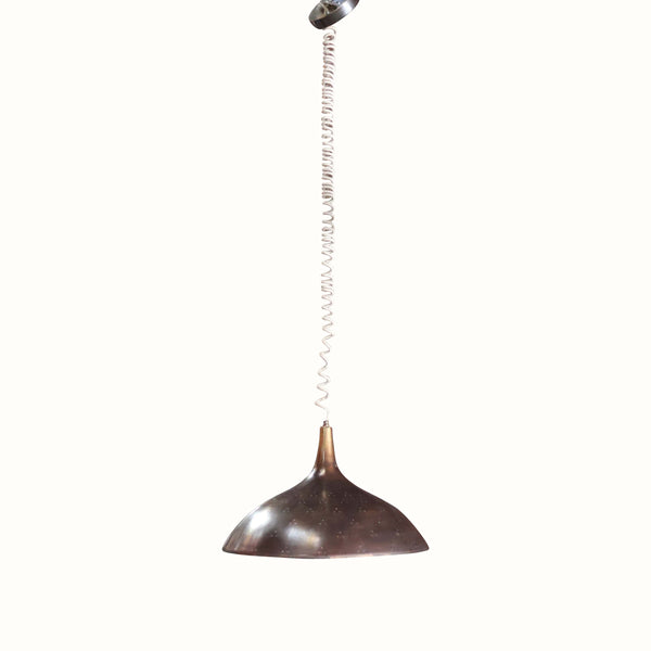 Brass Adjustable Pendant Light Attributed to Paavo Tynell