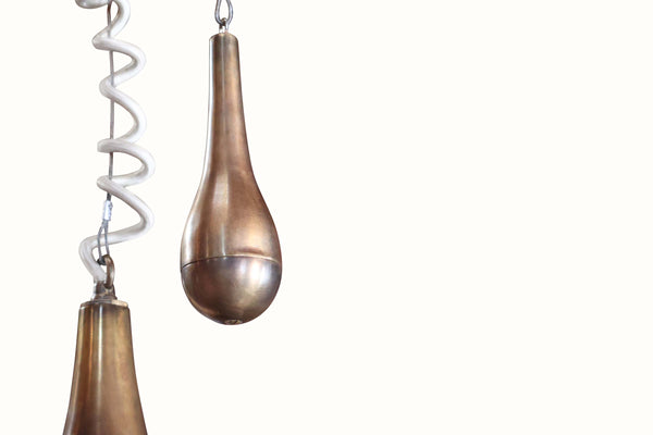 Brass Adjustable Pendant Light Attributed to Paavo Tynell