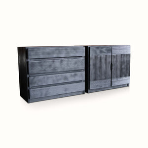 Vintage Pair of Pine Cabinets by Maison Regain