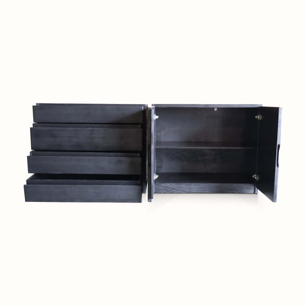 Vintage Pair of Pine Cabinets by Maison Regain