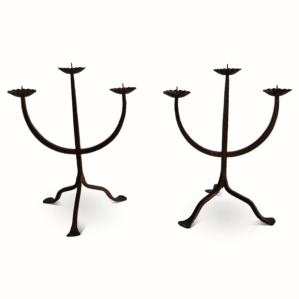 Forged Iron Candlesticks