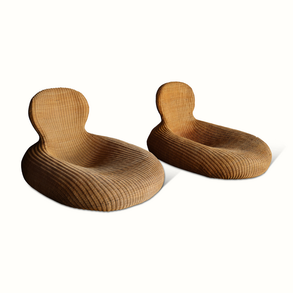 Pair of Wicker Lounge Chairs