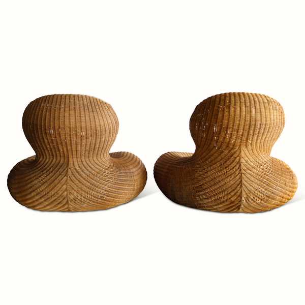 Pair of Wicker Lounge Chairs