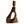 Olive wood lamp with brass socket and carved warm-brown base, cutout opening