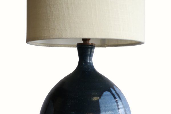 Blue Pottery Drip Glaze Lamp