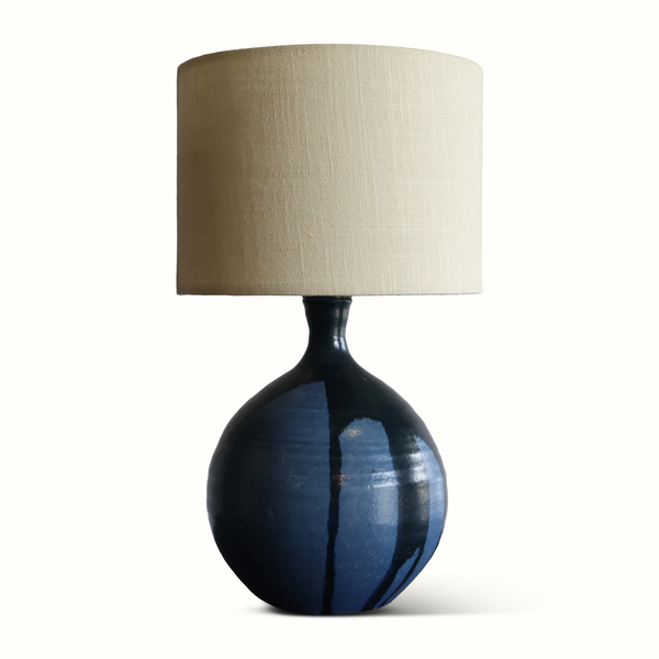 Blue Pottery Drip Glaze Lamp