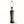 Pottery table lamp with hexagonal lantern-style metal frame and blue abstract ceramic base