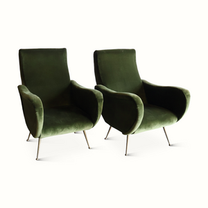 Pair of Italian Velvet Armchairs