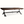 Coffee table with oak top, inset slate panel, and forged iron base, black finish.