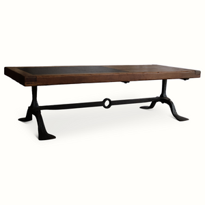 Forged Iron, Oak & Slate Coffee Table