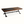 Coffee table with oak top and rectangular slate insert, forged iron legs with ring detail.