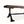 Coffee table side view with rustic oak top and dark forged iron pedestal base.