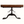 Coffee table with round pedestal base in forged iron and rustic oak tabletop.