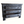 Front close-up of four-drawer ebonized oak chest with ornate metal pulls, dark finish