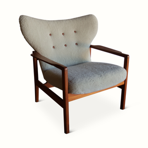 Danish Teak & Sheepskin Armchair by Magnus Stephensen