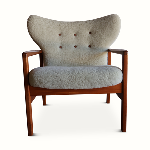 Danish Teak & Sheepskin Armchair by Magnus Stephensen