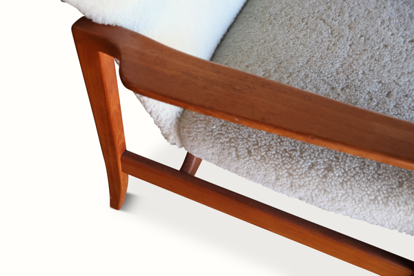 Danish Teak & Sheepskin Armchair by Magnus Stephensen