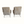 Pair of sheepskin armchairs, rear view, cream upholstery panels and curved armrests, black legs