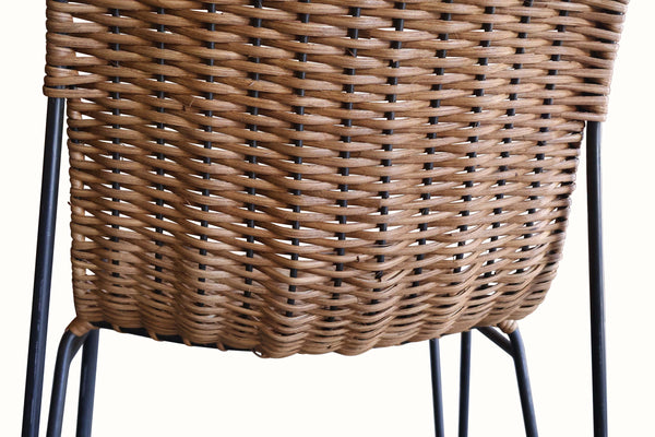 Pair of Wicker and Iron Side Chairs