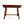 Oak flip-top game table, dark wood finish, with folded legs and underside support bar.