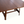 Oak flip-top game table close-up of tabletop seam and hinge hardware on front edge.