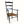 Rush armchair with black frame, wavy back slats, and woven brown square seat