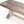 Reclaimed wood farm table showing side profile and carved turned support legs