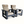 Pair of beige reclining chairs with dark frames and headrest pillows