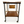 Bar cart with wood top and bottom shelf, black frame, perforated brass-toned basket