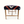 Rug-covered bench with navy, orange, and white striped shag seat