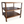Tiered table with two open shelves and sturdy legs, distressed brown finish