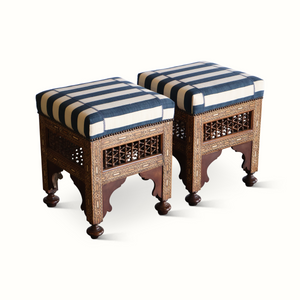 Pair of Inlaid Moorish Stools