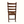 Oak ladderback chair back view with woven beige seat cushion and dark wood slats.
